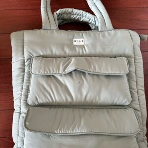 Wilo Mint Green Quilted Tote Bag